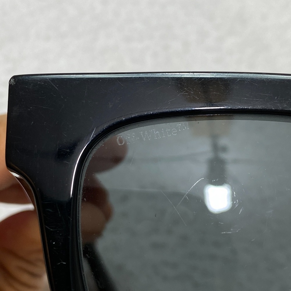 OFF WHITE OW40001U Sunglasses 68J Black Rectangle 57-19-145 - Picture 5 of 16